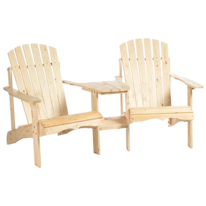 Outsunny Adirondack Chairs -  Natural