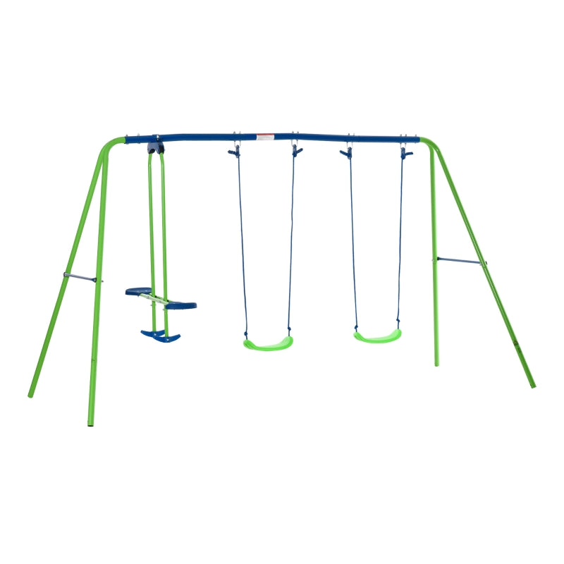 Outsunny Kids Swing - 2 Swings and Double Glider
