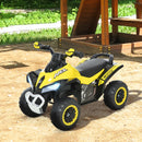HOMCOM Kids Manual Ride On Quad Bike - Yellow