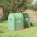 Outsunny Tomato Greenhouse with 2 Roll-up Doors and 4 Mesh Windows, Green