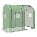 Outsunny Tomato Greenhouse with 2 Roll-up Doors and 4 Mesh Windows, Green