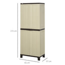 Outsunny Garden Cabinet Shed, Double-Door, 65Lx37Wx172H cm - Beige