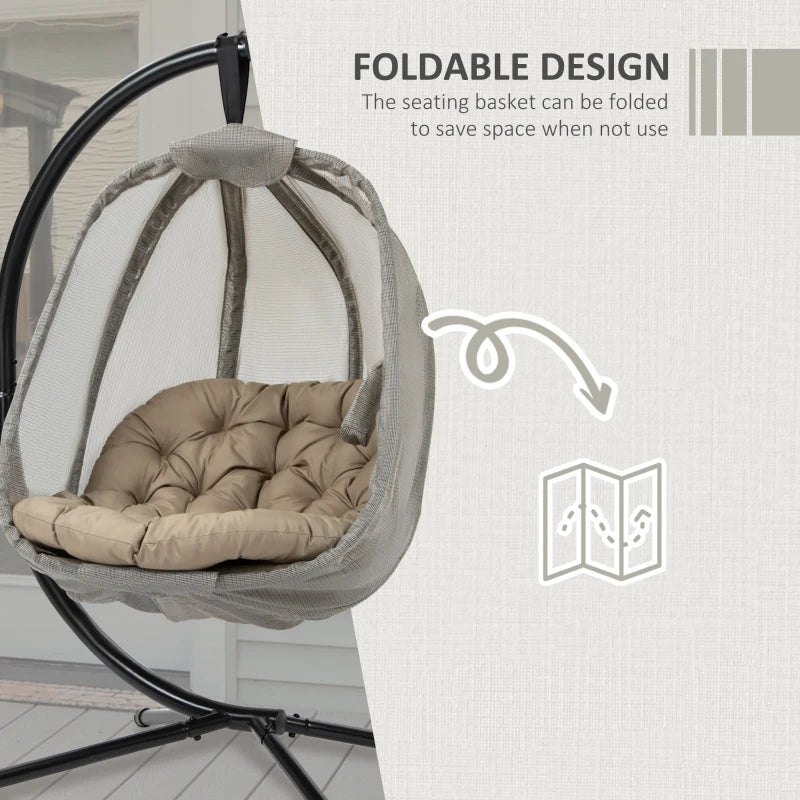 Outsunny Hanging Egg Chair Khaki