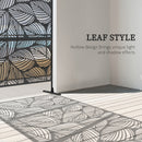 Outsunny 6.5FT Metal Outdoor Privacy Screen Panel w/ Stand, Leaf Style