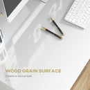 HOMCOM Computer Desk Writing Table Study Workstation Storage High Gloss White