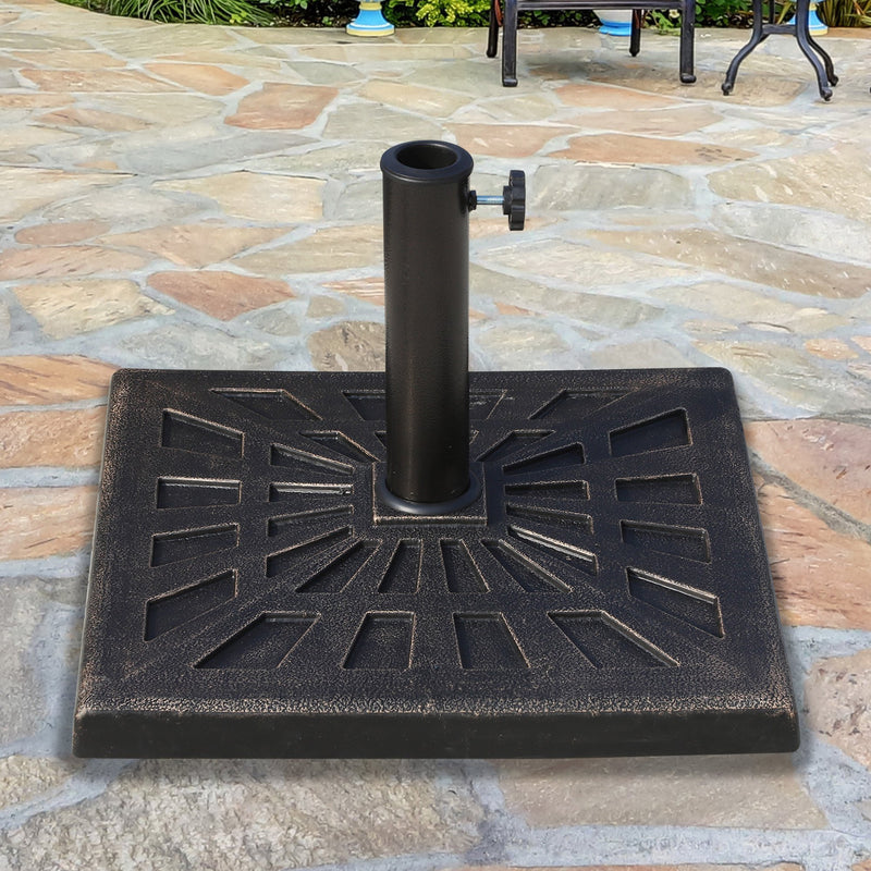 Outsunny Square Umbrella Base 15kg - Bronze