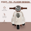Kids Manual Ride On Moped Scooter - White