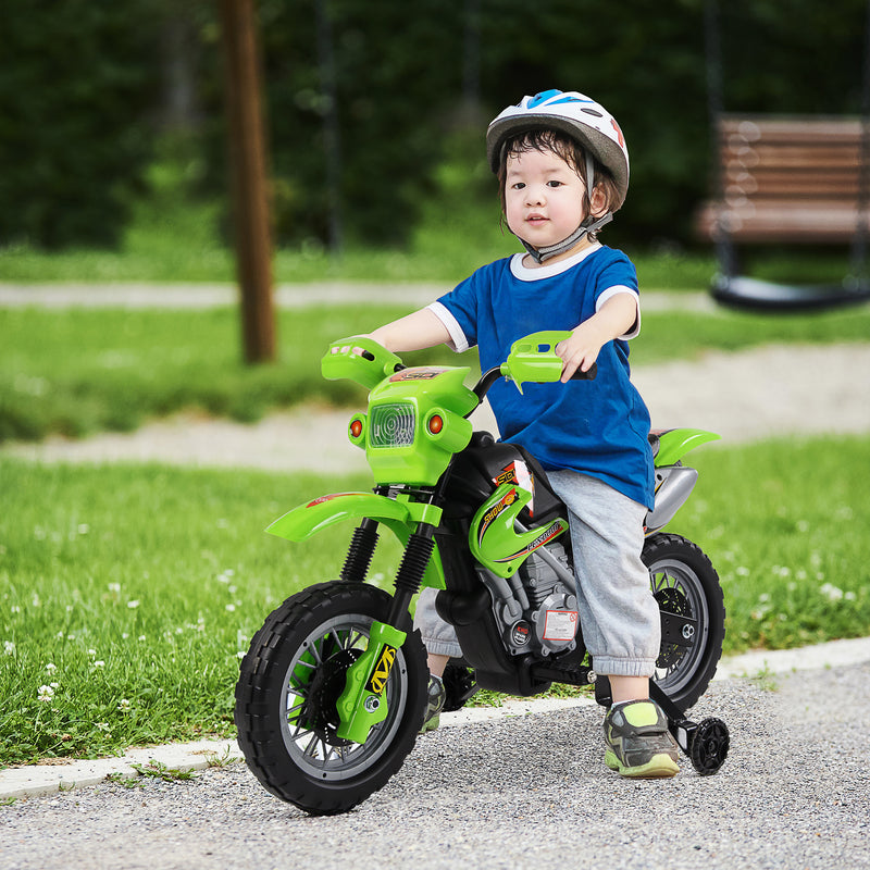 HOMCOM Kids Ride on Electric Motorcycle 6V Battery Scooter - Green