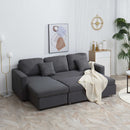 HOMCOM 3 Seater L Couches for Living Room with Storage Chaise Lounge Grey