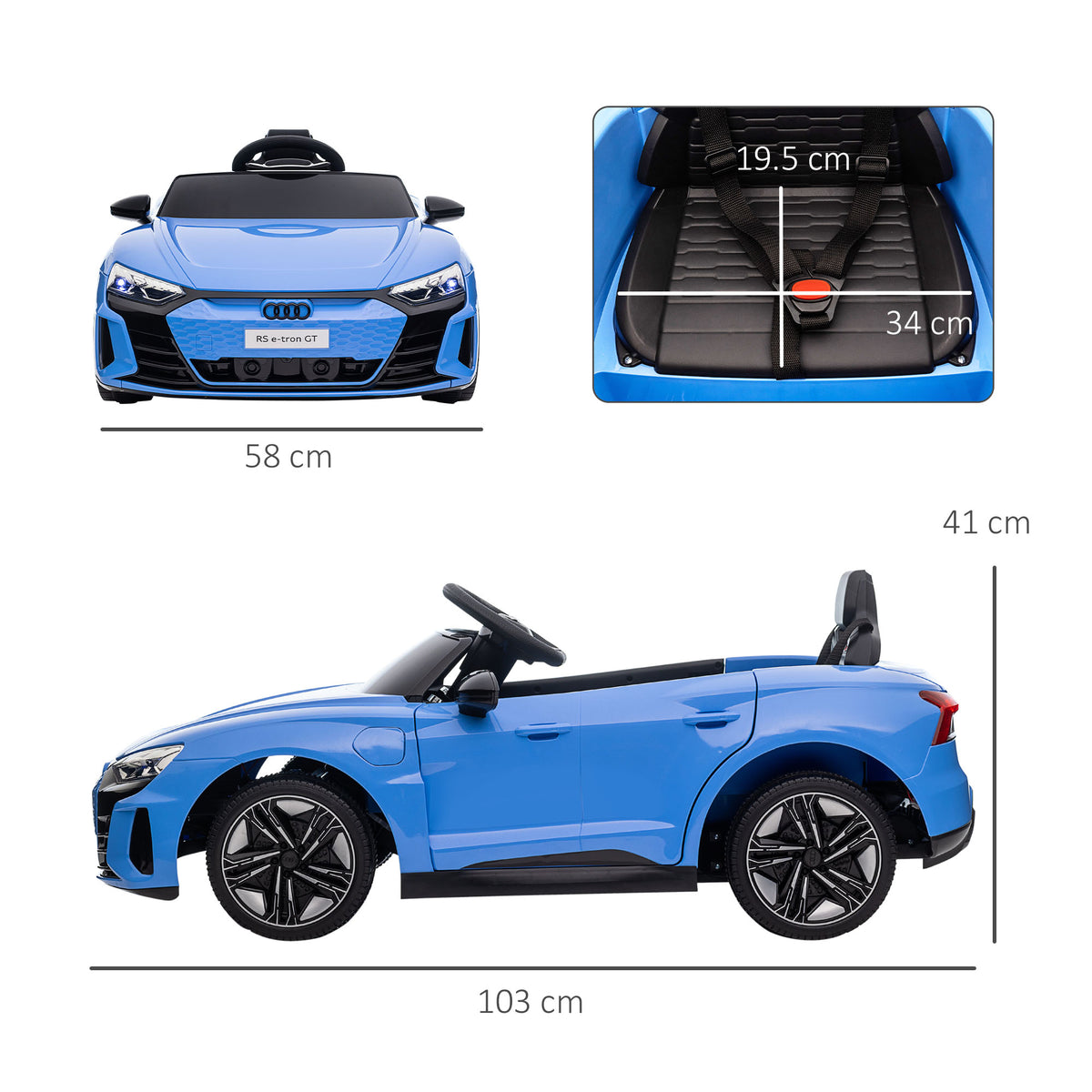 HOMCOM Kids Electric Ride On Car Audi 12v Blue