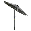 Outsunny 2.7m Garden Parasol Summer Shelter w/ LED Solar Light Crank Tilt Grey