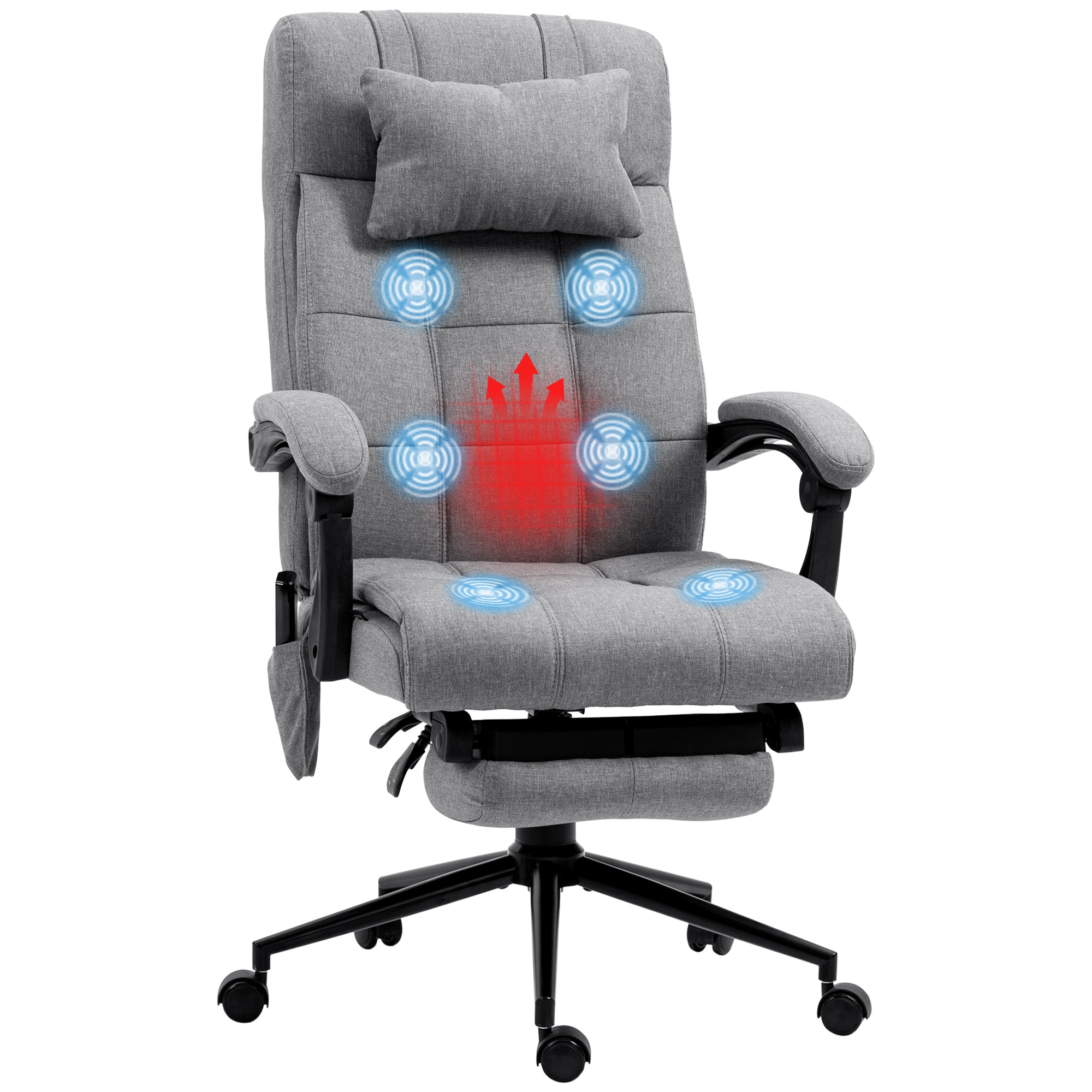 Vinsetto Vibration Massage Office Chair with Heat, Fabric Computer Cha