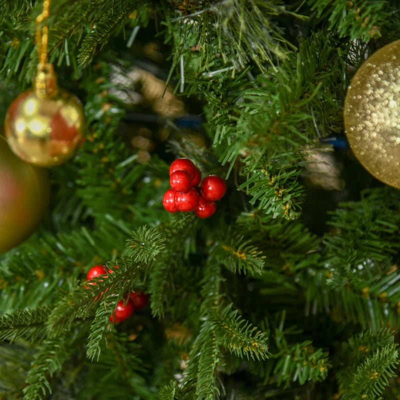 HOMCOM 1.8m Christmas Tree Slim 5' with Berries