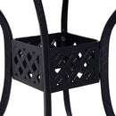 Outsunny Square Aluminium Outdoor Garden Dining Table with Umbrella Hole, Black