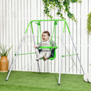 Outsunny Nursery Swing With Safety Seat Belt, Support Back For Indoor Outdoor