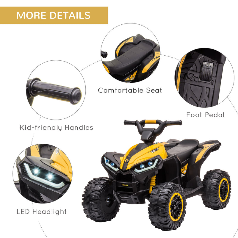 HOMCOM Kids Electric Ride On Quad Bike 12v - Yellow