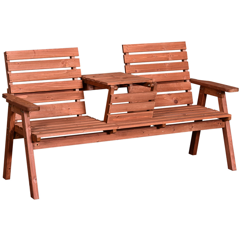 Outsunny Love Seat Garden Bench Orange