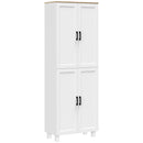 HOMCOM Modern Kitchen Cupboard Storage Cabinet with 4 Shelves, White