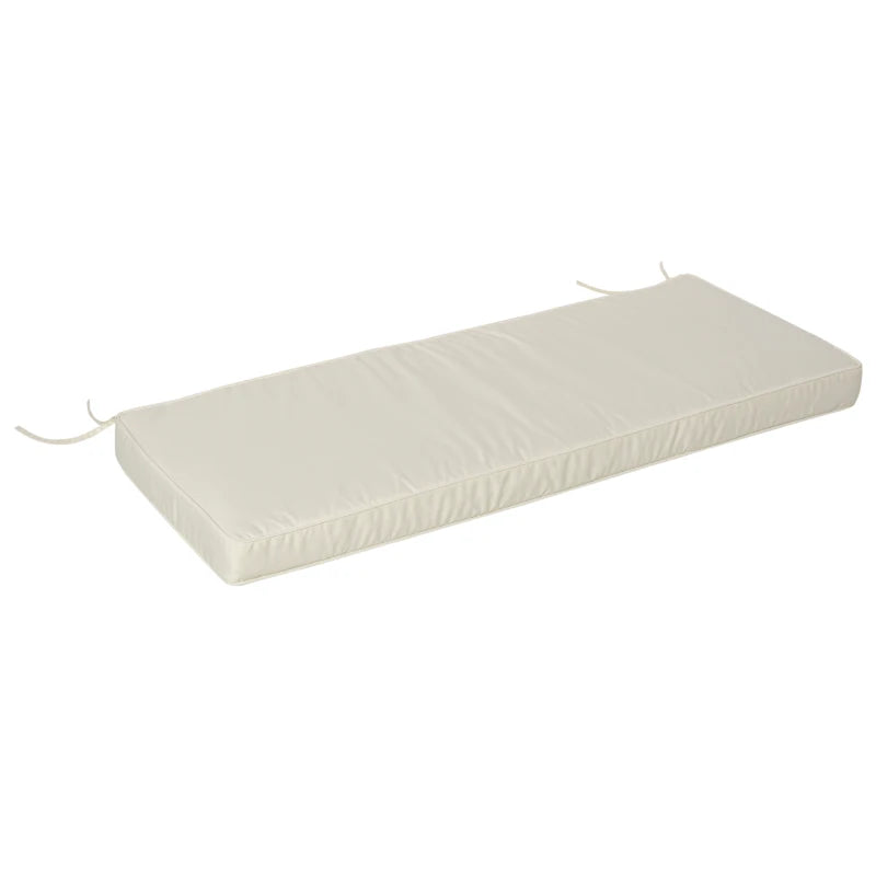 Outsunny-2 Seater Outdoor Bench Cushion - White