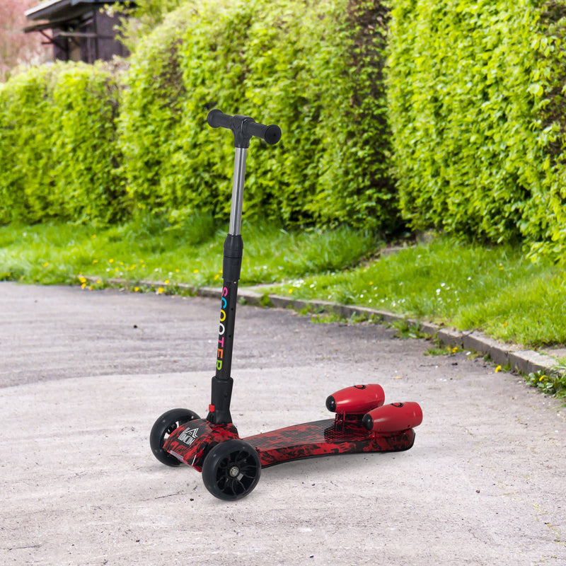 HOMCOM Child Wheel E-Scooter Light Music Water Spray Rechargeable 3-6 Yrs Red