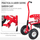Outsunny Gardening Planting Rolling Cart Red