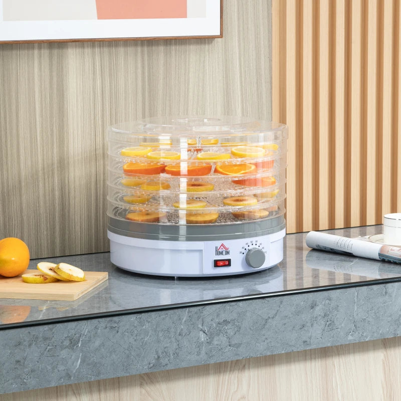 HOMCOM Food Dehydrator 5 Tier 245W - White