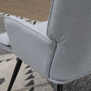 HOMCOM Living Room Chair with Footstool and Steel Legs, Light Grey