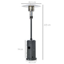 Outsunny 12.5KW Outdoor Gas Patio Heater Standing Propane Heater