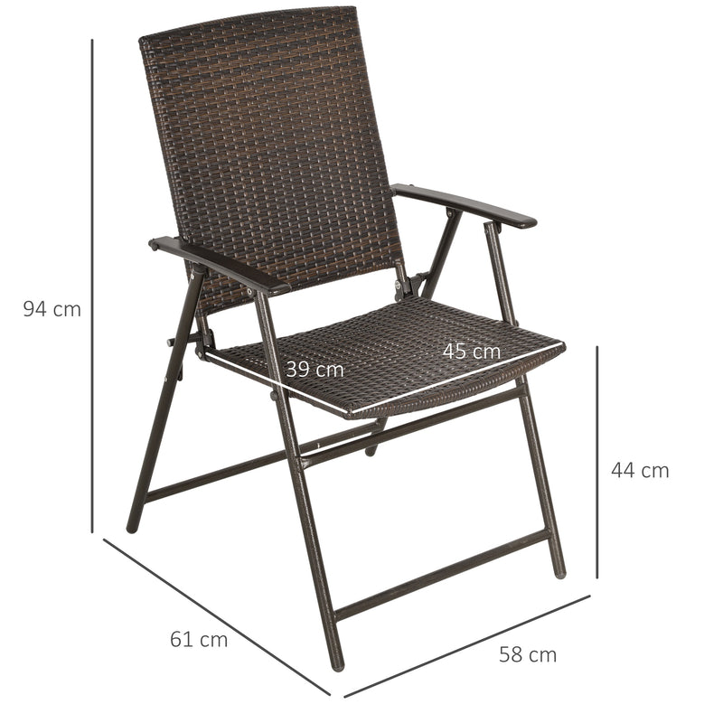 Outsunny-Rattan Dining Chair Set