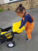 HOMCOM Ride On Excavator with Front Loader Digger - Yellow