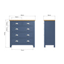 Aldeburgh Blue Chest of Drawers 2 Over 3
