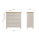 Beverley Dove Grey  Chest of Drawers 2 Over 3 80 x 40 x 95 cm