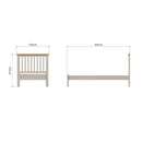 Beverley Dove Grey  Bed 3' Single 106 x 201 x 105 cm