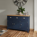 Aldeburgh Blue Sideboard with 3 Doors 130 x 40 x 85 cm