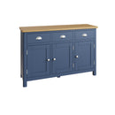 Aldeburgh Blue Sideboard with 3 Doors 130 x 40 x 85 cm