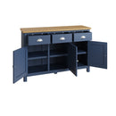 Aldeburgh Blue Sideboard with 3 Doors 130 x 40 x 85 cm