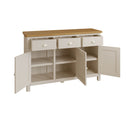 Beverley Dove Grey  Sideboard with 3 Doors 130 x 40 x 85 cm