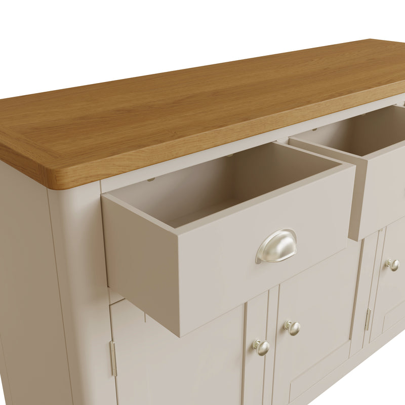 Beverley Dove Grey  Sideboard with 3 Doors 130 x 40 x 85 cm