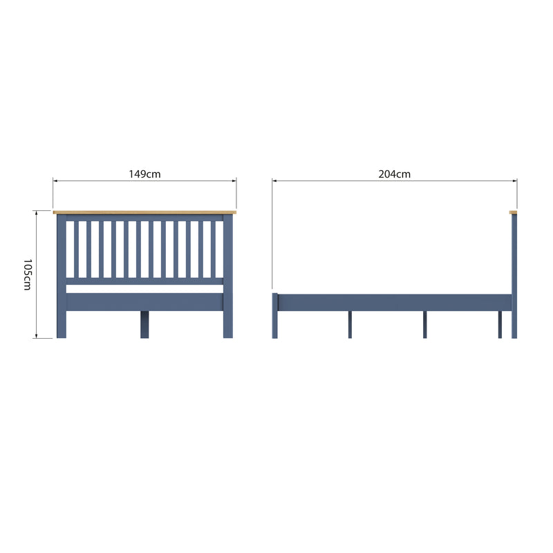 Aldeburgh Blue Bed 4'6" Double