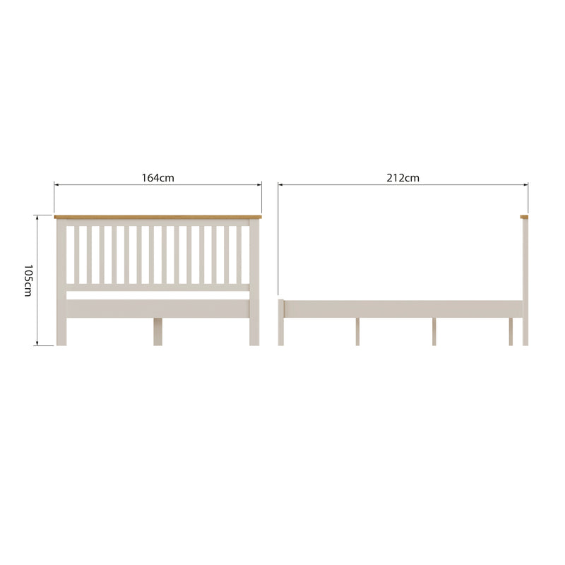 Beverley Dove Grey  Bed 5' King 168 x 211 x 105 cm