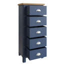 Aldeburgh Blue Chest of 5 Drawers - Narrow