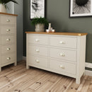Beverley Dove Grey  Chest of 6 Drawers 115 x 40 x 78 cm