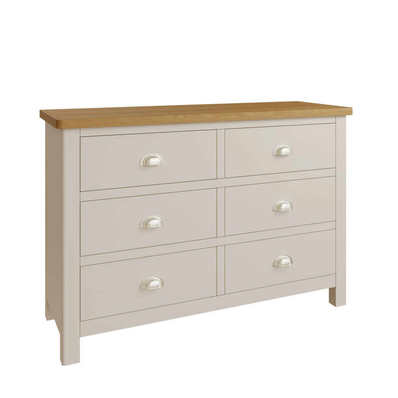 Beverley Dove Grey  Chest of 6 Drawers 115 x 40 x 78 cm