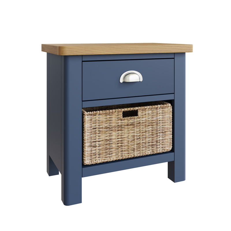 Aldeburgh Blue Cabinet 1 Drawer 1 Basket 50 x 30 x 50 cm
