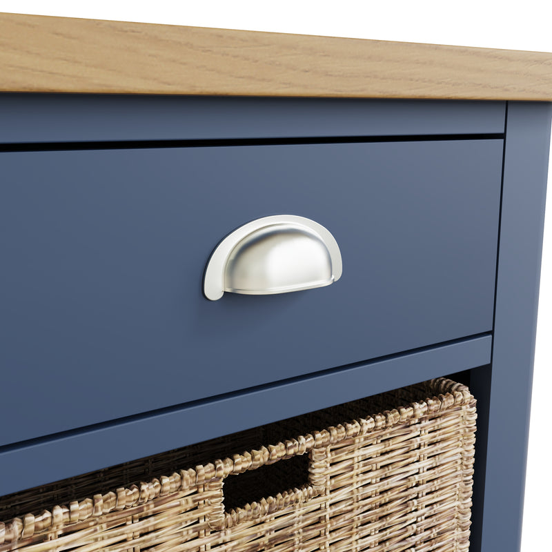 Aldeburgh Blue Cabinet 1 Drawer 1 Basket 50 x 30 x 50 cm