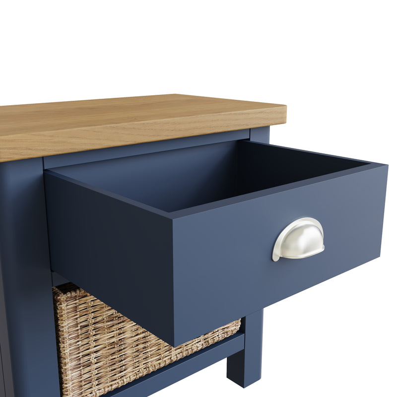 Aldeburgh Blue Cabinet 1 Drawer 1 Basket 50 x 30 x 50 cm
