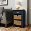 Aldeburgh Blue Cabinet 1 Drawer 2 Basket 50 x 30 x 75 cm