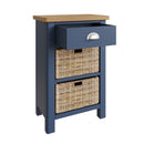 Aldeburgh Blue Cabinet 1 Drawer 2 Basket 50 x 30 x 75 cm