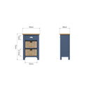 Aldeburgh Blue Cabinet 1 Drawer 2 Basket 50 x 30 x 75 cm