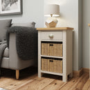 Beverley Dove Grey Cabinet 1 Drawer 2 Basket 50 x 30 x 75 cm